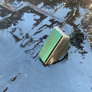 Sterling Silver Malachite Vintage Ring